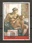 Stamps United Arab Emirates -  Pinturas de Miguel Angel.