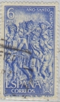 Sellos de Europa - Espaa -  Año santo compostelano-Relieve del hospital del Rey(Burgos)-1971