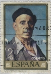 Stamps Spain -  dia del sello-Ignacio de Zuloaga-autorretato-1971