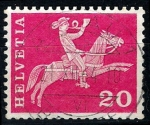 Stamps Switzerland -  Mensajero o correo a caballo.