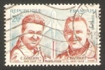 Stamps France -  pilotos de pruebas, goujon y rozanoff