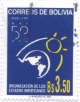 Stamps Bolivia -  50 Años aniversario Estados Americanos 1948 - 1998