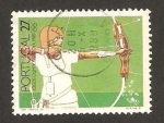 Stamps : Europe : Portugal :  olimpiadas de seul, tiro con arco