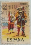 Stamps Spain -  uniformes militares-Arcabucero infanteria(1632)-1974