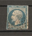 Stamps : Europe : France :  Napoleon III - Matasellos rombo con cifras pequeñas.
