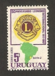 Stamps Uruguay -  334 - 50 anivº leonismo internacional
