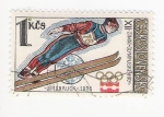Stamps : Europe : Czechoslovakia :  Salto de esquí