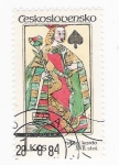 Stamps Czechoslovakia -  Reina de Picas