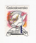 Stamps Czechoslovakia -  Mujer y pájaro