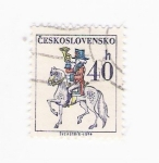 Stamps Czechoslovakia -  Caballero con trompeta