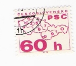 Stamps : Europe : Czechoslovakia :  Mapa