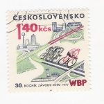 Sellos de Europa - Checoslovaquia -  Ciclismo