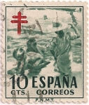 Stamps Spain -  1104, Niños en la playa (sorolla)