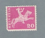 Stamps Switzerland -  Ginete y trompeta