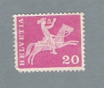 Stamps : Europe : Switzerland :  Ginete y trompeta