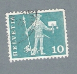 Stamps Switzerland -  Hombre y perro