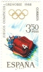 Sellos de Europa - Espa�a -  Juegos Olimpicos Grenoble 1968 bobsleigh