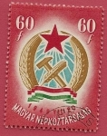 Stamps : Europe : Hungary :  Escudo  República popular de Hungria