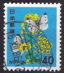 Stamps Japan -  Mariposas y flores.