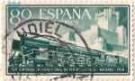 Stamps Spain -  1234, Locomotora 242-F y castillo de mota