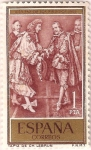 Stamps : Europe : Spain :  1249, Felipe IV y Luis XIV, detalle de un tapiz de charles lebrun