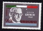 Stamps Uruguay -  Presidente Giovanni Gronchi