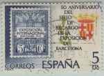Stamps Spain -  50 aniversario sello recargo exp.barcelona(1929)-1979