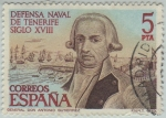Sellos de Europa - Espaa -  Defensa  naval de Tenerife-Siglo XVIII-General D.Antonio Gutierrez-1979