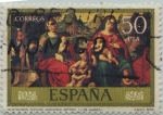 Stamps Spain -  Dia del sello-Juan de Juanes(desposorios misticos del venerable Agnesio) -1979