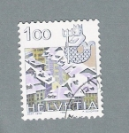 Stamps : Europe : Switzerland :  Pueblo