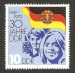Stamps Germany -  30 anivº de la R.D.A.