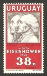 Stamps Uruguay -  visita de eisenhower, (artigas y washington)