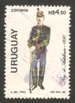 Sellos del Mundo : America : Uruguay : uniforme militar, regimiento de artillería 1895