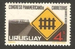 Stamps Uruguay -  congreso panamericano de carreteras, ferrocarril