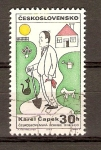 Stamps : Europe : Czechoslovakia :  CARICATURA  DE  CAREL  CAPEK