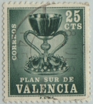 Sellos de Europa - Espa�a -  sello recargo-5-VALENCIA(Plan sur)-El santo Grial-1968