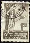 Stamps : America : Argentina :  25 anivers. de los servicios aerocomerciales