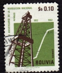 Stamps : America : Bolivia :  10 aniversario revolucion publica