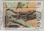 Stamps Spain -  Fauna española en peligro de extinción-lagarto gigante de El Hierro-1999