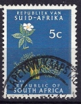 Stamps South Africa -  Árbol y flor del Baobab.