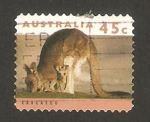 Stamps Australia -  canguro y cachorro