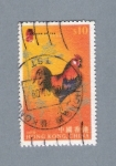 Stamps : Asia : China :  Gallo (repetido) sello de terciopelo