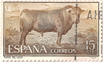 Stamps Spain -  1254, toro de lidia