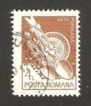 Stamps Romania -  artesanía regional, cucharas de madera y plato