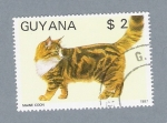 Stamps Guyana -  Gatos (Maine Coon)