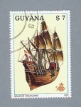 Stamps : America : Guyana :  Barco Grande Françoise