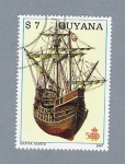Stamps Guyana -  Barco Santa Maria