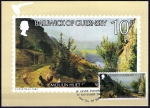 Stamps United Kingdom -  Guernsey. Tarjeta postal y sello. Navidad 1980.