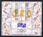 Stamps Europe - Spain -  Edifil  3325-34  Deportes. Olímpicos de Oro   Hoja con los diez sellos
