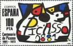 Stamps : Europe : Spain :  homenaje a pablo ruiz picasso